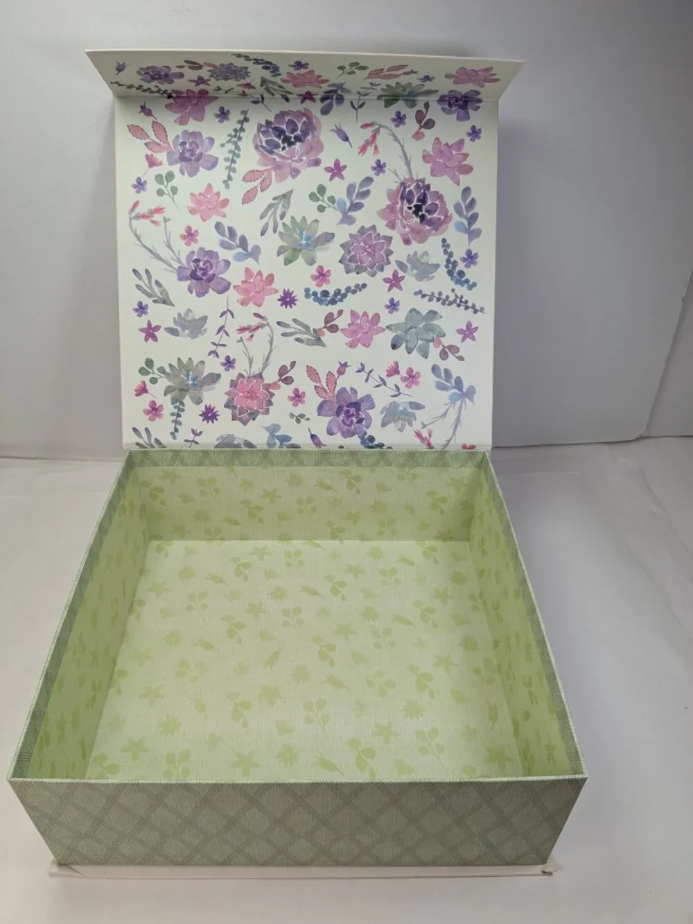 Nesting Decorative Gift Boxes Peacock Floral Watercolor Gold Foil Set of 2